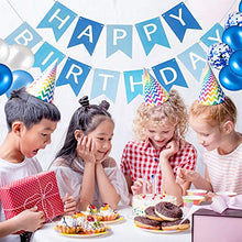 Load image into Gallery viewer, Happy Birthday Banner, Happy Birthday Banners with Blue Latex Balloons/Confetti Balloons, Blue Happy Birthday Bunting Banners for Girls Boys 1st 18th 21st 30th Any Ages Birthday Party Decorations