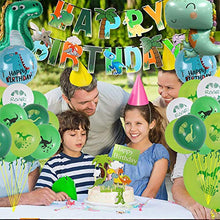Load image into Gallery viewer, yuechen Dinosaur Birthday Party Decoration ,Dinosaur Happy Birthday Banner, Dinosaur Latex Balloon with Foil Animal Balloon for Boy Girl Baby Shower Birthday Supplies