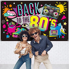Load image into Gallery viewer, 80's Party Decorations Back to The 80's Banner 80's Backdrop Background Decoration for Photography Background 80's Party Supplies, 73 x 43 x 0.04 Inch