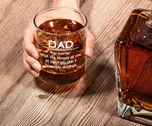 Load image into Gallery viewer, Funny Birthday Gifts for Dad from Daughter Son Kids, Dad No Matter What/Ugly Children Whiskey Glass Gift for Men Set, Novelty Father's Day Present Idea for Father, Bourbon Scotch Glass Gift