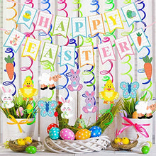 Load image into Gallery viewer, JOYIN 31 PCS Easter Decorations Egg Bunny Foil Swirl Party Hanging Decoration Mega Value Kit for Easter and Themed Party Decoration