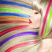 Load image into Gallery viewer, 6 Pieces 6 Colors Colorful Clip in on Hair Extension Rainbow Hairpiece for Girls Princess Party Straight Hair Extensions Clip, 20 Inch
