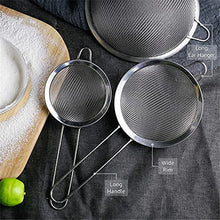 Load image into Gallery viewer, Sieve / Strainer | Pack of 3 | 7cm, 12cm & 18cm | Marine-Grade Stainless Steel | Finest Mesh | Temperature-Proof | No Sharp Edges | Anti-Corrosive | Bend-Proof