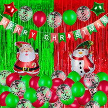 Load image into Gallery viewer, ENTHUR Christmas Party Decoration Backdrop Foil Curtains 1×2.5m×4 Pack Metallic Fringe Door Curtains Shimmer Tinsel Curtain for Birthday Wedding Party Halloween Christmas Decorations