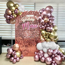 Load image into Gallery viewer, Balloon Arch Kit Metallic Pink, Rose Gold Balloon Garland Kit Metallic Rose Gold Balloons Metallic Pink White Balloons 101 PCS Latex Balloons Birthday Decorations Wedding Anniversary Baby Shower