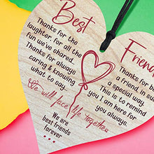 Load image into Gallery viewer, Gifts for Best Friends Birthday Women Friendship Special Wooden Heart Hanging Thoughtful Plaques Decorations Novelty Sign Memorial Quote Forever Love Romantic Xmas Ornament Merchandise Presents