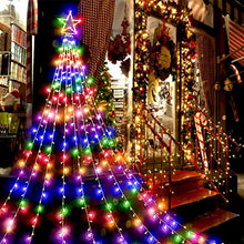 Load image into Gallery viewer, Hezbjiti Christmas Lights Outdoor, 344 LED Christmas Tree Lights with Topper Star - 8 Lighting Modes Fairy Lights Mains Powered for Christmas Decorations (Multi Colour)