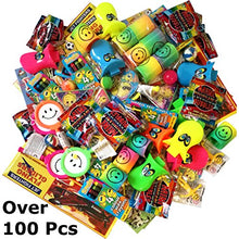 Load image into Gallery viewer, Over 100 Party Bag Fillers Toys Bundle for Kids With 24 Party Bags - Crayons, Bubbles, Bouncy Balls, Stretchy Men, Activity Books, Duck Whistle, Gliders and more for Children - Boys and Girls