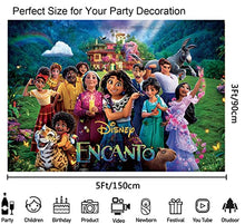 Load image into Gallery viewer, Encanto Backdrop,Magic Movie Themes Party Background Photo Booth Banner Large Fabric Artistic Birthday Party Supplies for Girls,Boys,Teens Birthday Party Decorations 5×3Ft