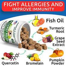 Load image into Gallery viewer, Allergy Relief Dog Treats - Omega 3 + Pumpkin + Enzymes - Itchy Skin Relief - Seasonal Allergies - Anti-Itch & Hot Spots - Immune Supplement - Made in USA - Chicken Flavor Soft Chews