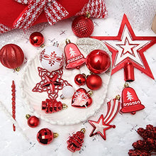 Load image into Gallery viewer, Christmas Tree Decoration Set, 78pcs ROSELEAF Shatterproof Christmas Tree Baubles Decorations Red and White Christmas Ball for Christmas Tree, Wedding Party