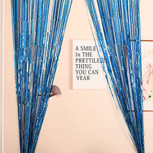 Load image into Gallery viewer, Hisredsun 4 pack Metallic Tinsel Curtains 3.2x8.2ft Sparkle Foil Fringe Curtains for Photo Backdrop Door Wall Hanging Party Christmas Decoration (light blue)