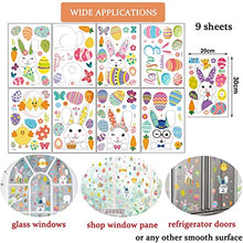 Load image into Gallery viewer, Easter Window Stickers, Easter Decorations 9 Sheets 121 Pcs Easter Stickers Window Easter Bunny Window Clings Pvc Static Stickers, Ideal Easter Gifts for Kids & Adults Used for Home Office Shop Window