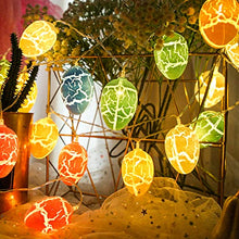 Load image into Gallery viewer, Eambrite Easter Egg Decorations Easter Themed Fairy Lights with 10 Colourful Eggs Powered by Battery Easter Decorations for Party Home Decor - Crystal Cable (7FT/2m)