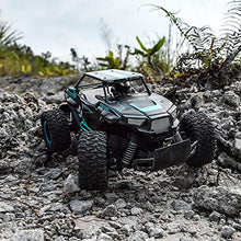 Load image into Gallery viewer, BEZGAR 18 Cyan Toy Grade 1:14 Scale Remote Control Car, 2WD High Speed 20 Km/h All Terrains Electric Toy Off Road RC Vehicle Truck Crawler with Two Rechargeable Batteries for Boys Kids and Adults