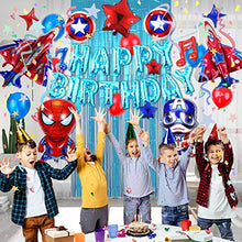 Load image into Gallery viewer, Super Hero Birthday Party Decorations Set Kids Party Supplies Super Hero Balloons For Boys Theme Party Favor (Blue)