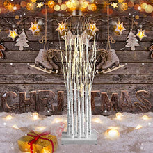 Load image into Gallery viewer, OBELON Pre-lit Twig Birch Tree Forest 36 LED Lights 7pcs Artificial Birch Trees for Christmas Easter Party Holiday Decoration - 30inch High
