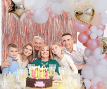 Load image into Gallery viewer, Balloon Arch Kit Rose Gold Birthday Party Decorations Garland Happy Birthday Banner White Transparent Confetti Balloons Pump Heart Foil Table Cloth Glue Dots (Rose Gold)