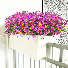 Load image into Gallery viewer, Ruiuzioong Artificial Daisy Flowers 4 Pack Outdoor Fake Flowers for Decoration No Fade Faux Plastic Flower Garden Porch Hanging Planter Farmhouse Window Box Décor (Fuchsia)