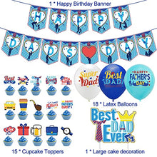 Load image into Gallery viewer, BESTZY Father's Day Balloon Set, Happy Father's Day Balloon Decorations Set, with Father's Day Letter Balloon, Happy Dads Day Banner, Father's Day CakeToppers, for Father's Day Father Party Supplies