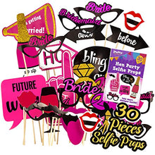 Load image into Gallery viewer, jaunty partyware 30pk Pre-Assembled Hen Party Props | Ready to use Hen Party Photo Booth Props for Hen Do Accessories and Hen Party Accessories