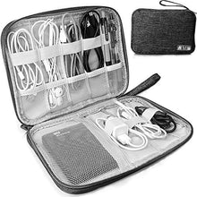 Load image into Gallery viewer, Electronics Accessories Organizer Bag, Travel Cable Organiser Bag, Universal Carry Travel Gadget Bag for USB Cable Drive, SD Card,Charger Hard Disk (Black)