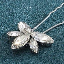 Load image into Gallery viewer, Runmi Wedding Hair Pins Silver Bride Hair Piece Crystal Bridal Headpiece Wedding Hair Accessories for Women and Girls(Pack of 3)