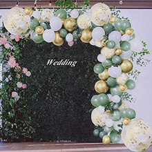 Load image into Gallery viewer, Balloon Garland Kit, 121pcs Balloon Arches Garland Set, Olive Green,White, Confetti Balloons and Gold Metallic Latex Balloons for Birthday Wedding Baby Shower Party Decoration(Green)
