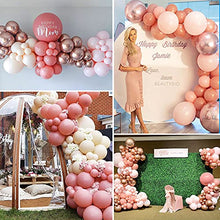 Load image into Gallery viewer, Pink Balloon Arch Kit, Thinbal 107pcs Retro Pink Balloon Garland, Retro Pink Apricot & Rosa Gold Metallic Latex Balloon Arch Maker Kit for Womens Girls Birthday Wedding Baby Shower Party Decorations