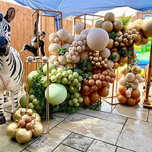 Load image into Gallery viewer, Jungle Safari Balloon Arch Kit, Safari Party Decorations Sage Green Balloon Garland Kit Green Balloons Coffee and Gold Balloons for Wild One 1st Birthday Decorations, Baby Shower Decorations