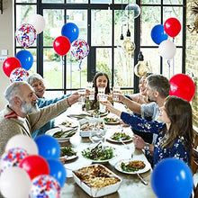 Load image into Gallery viewer, 50PCS Red White Blue Balloons,Latex Confetti Balloons for Queen's Platinum Jubilee Party Union Jack Celebration Graduation Anniversary Men Women Birthday Party,Baby Shower,Wedding Decorations