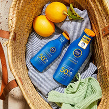 Load image into Gallery viewer, NIVEA SUN Protect and Moisture Lotion SPF50+ (200ml), Moisturising Suncream with SPF50+, Advanced Sunscreen Protection, Water-Resistant Suncream Formula, Suncream 50