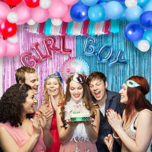Load image into Gallery viewer, Gender Reveal Party Decoration Supplies 71pcs Blue Pink Confetti Latex Balloon Garland Kit Glitter Boy Or Girl Banner Metallic Fringe Curtains for Gender Reveal Baby Shower Party Decorations
