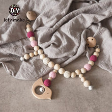 Load image into Gallery viewer, Wood Teether Baby Bed Hanging Rattles Toy Make Noise Bird Elephant Shape Crochet Beads Bracelet Pram Clip Baby Rattle