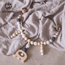 Load image into Gallery viewer, Wood Teether Baby Bed Hanging Rattles Toy Make Noise Bird Elephant Shape Crochet Beads Bracelet Pram Clip Baby Rattle