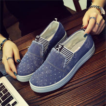 Load image into Gallery viewer, Women Denim Shoes flats Fashion Casual Jeans Shoes Girl Classic Soft Flats Soles Students Spring Canvas Shoes Lady New Arrival