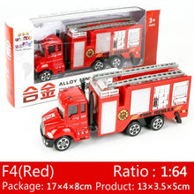 Load image into Gallery viewer, 1PCS Mini Toy Vehicle Model Alloy Diecast Engineering Construction Fire Truck Ambulance Transport Car Educational Children Gifts