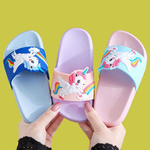 Load image into Gallery viewer, New Summer Unicorn Children's Slippers For Boys Sandals Baby Girl Slippers PVC Soft Beach Shoes Kids Rainbow Casual Flip Flops