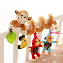 Load image into Gallery viewer, Baby Toys for Children 0-12 Months Plush Rattle Crib Spiral Hanging Mobile Infant Newborn Stroller Bed Animal Gift Happy Monkey