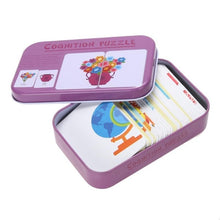 Load image into Gallery viewer, Baby Kids Cognition Puzzles Toys Toddler Iron Box Cards Matching Game Cognitive Cards Vehicl Fruit Animal Life Sets Pair Puzzles
