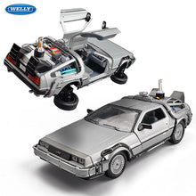 Load image into Gallery viewer, Welly 1:24 Diecast Alloy Model Car DMC-12 delorean back to the future Time Machine Metal Toy Car For Kid Toy Gift Collection