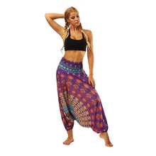 Load image into Gallery viewer, Harem Pants Women's Ladies Casual Summer Loose Trousers Штаны Female Baggy Boho Aladdin Print Casual Fashion Jumpsuit Pants 2021