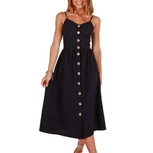 Load image into Gallery viewer, New Women Print Floral Stripe Long dress Sexy V-Neck Sleeveless Button Beach Casual Boho Midi Dress Plus Size 3XL vestidos