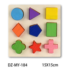 Load image into Gallery viewer, Montessori Wooden Puzzles Hand Grab Boards Toys Tangram Jigsaw Baby Educational Toys Cartoon Vehicle Animals Fruits 3D Puzzles