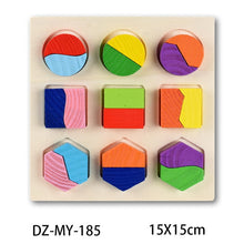 Load image into Gallery viewer, Montessori Wooden Puzzles Hand Grab Boards Toys Tangram Jigsaw Baby Educational Toys Cartoon Vehicle Animals Fruits 3D Puzzles