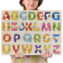 Load image into Gallery viewer, Montessori Wooden Puzzles Hand Grab Boards Toys Tangram Jigsaw Baby Educational Toys Cartoon Vehicle Animals Fruits 3D Puzzles