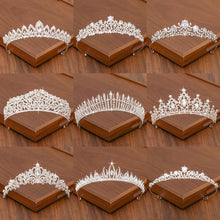 Load image into Gallery viewer, Bridal Tiara Hair Crown Wedding Hair Accessories For Women Silver Color Crown For Bridal Crowns And Tiara Women Accessories