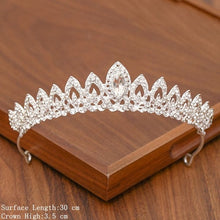 Load image into Gallery viewer, Bridal Tiara Hair Crown Wedding Hair Accessories For Women Silver Color Crown For Bridal Crowns And Tiara Women Accessories