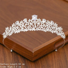 Load image into Gallery viewer, Bridal Tiara Hair Crown Wedding Hair Accessories For Women Silver Color Crown For Bridal Crowns And Tiara Women Accessories