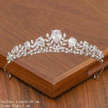 Load image into Gallery viewer, Bridal Tiara Hair Crown Wedding Hair Accessories For Women Silver Color Crown For Bridal Crowns And Tiara Women Accessories
